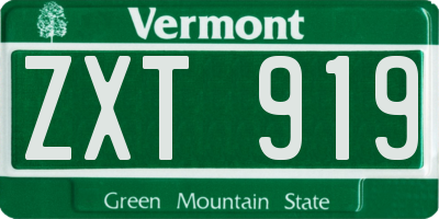 VT license plate ZXT919