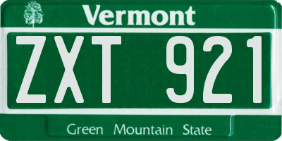 VT license plate ZXT921