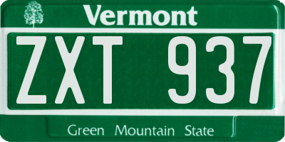 VT license plate ZXT937