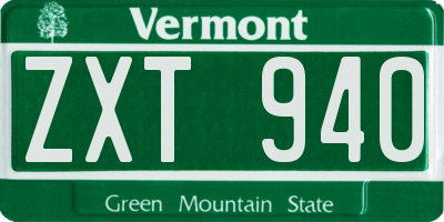 VT license plate ZXT940