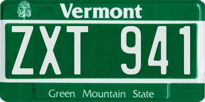 VT license plate ZXT941