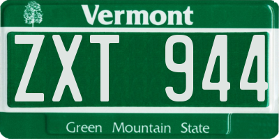 VT license plate ZXT944