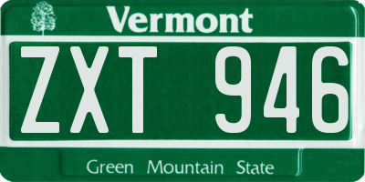 VT license plate ZXT946