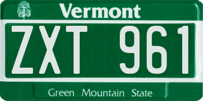 VT license plate ZXT961