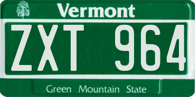 VT license plate ZXT964