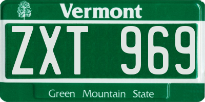 VT license plate ZXT969