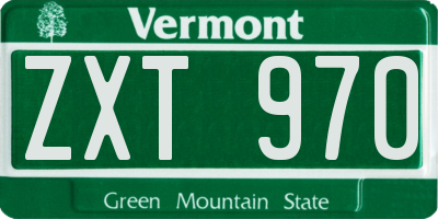 VT license plate ZXT970