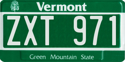 VT license plate ZXT971