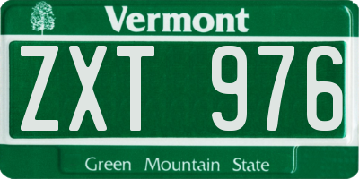 VT license plate ZXT976