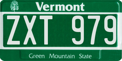 VT license plate ZXT979