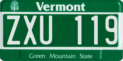 VT license plate ZXU119