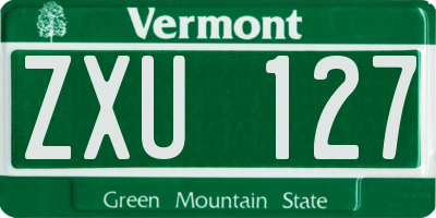 VT license plate ZXU127