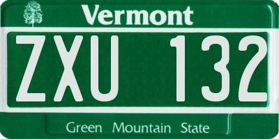 VT license plate ZXU132