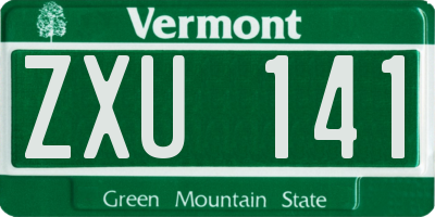 VT license plate ZXU141
