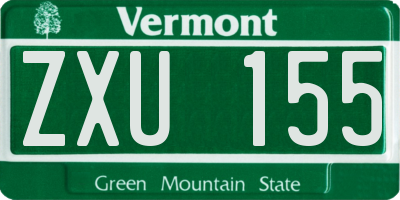 VT license plate ZXU155