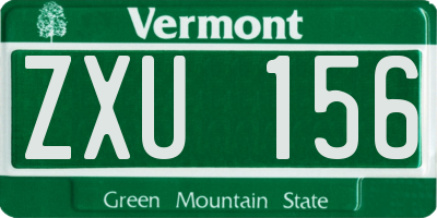 VT license plate ZXU156
