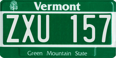 VT license plate ZXU157