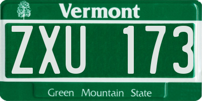VT license plate ZXU173