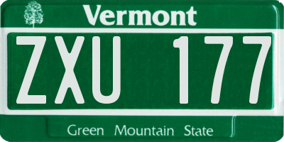 VT license plate ZXU177