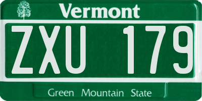 VT license plate ZXU179
