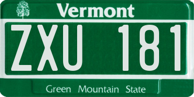 VT license plate ZXU181