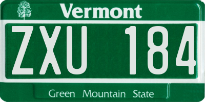 VT license plate ZXU184