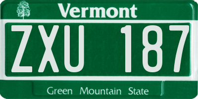 VT license plate ZXU187