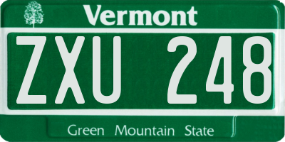 VT license plate ZXU248