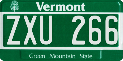 VT license plate ZXU266