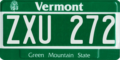 VT license plate ZXU272
