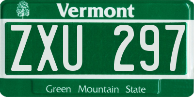 VT license plate ZXU297