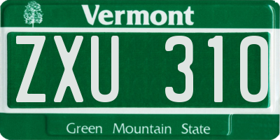 VT license plate ZXU310