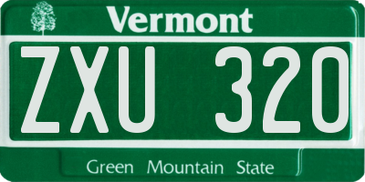 VT license plate ZXU320
