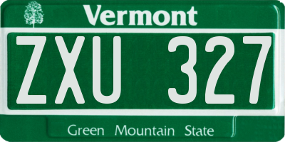VT license plate ZXU327