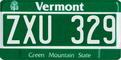 VT license plate ZXU329