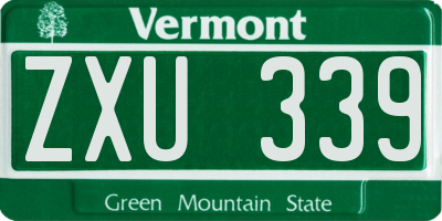VT license plate ZXU339