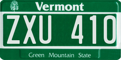 VT license plate ZXU410