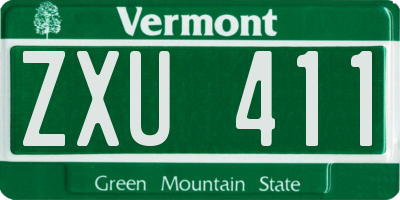 VT license plate ZXU411