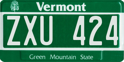 VT license plate ZXU424