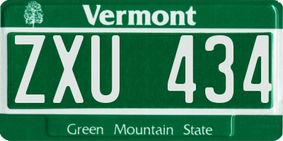 VT license plate ZXU434