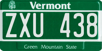 VT license plate ZXU438