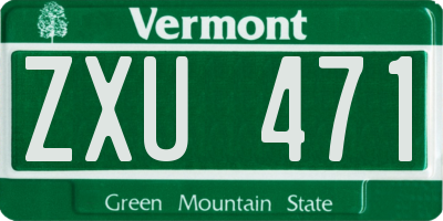 VT license plate ZXU471