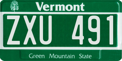 VT license plate ZXU491