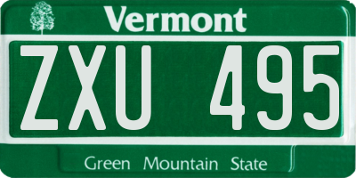 VT license plate ZXU495