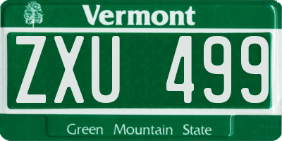 VT license plate ZXU499