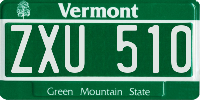 VT license plate ZXU510