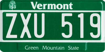 VT license plate ZXU519
