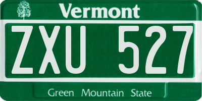 VT license plate ZXU527