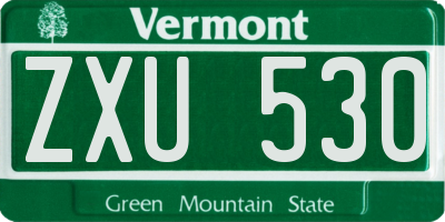VT license plate ZXU530