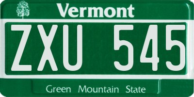VT license plate ZXU545